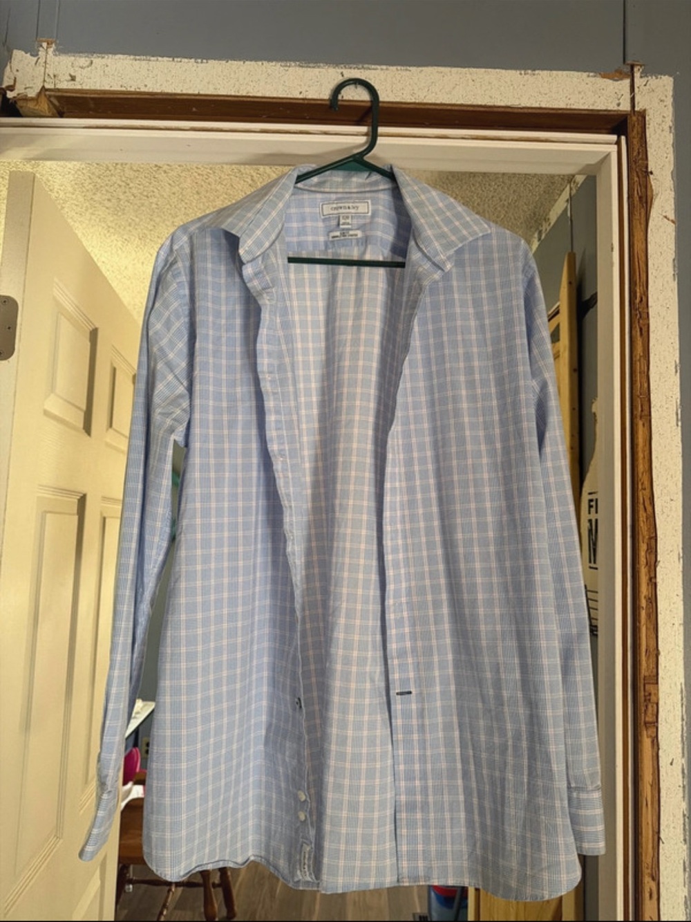 crown & ivy Light Blue Windowpane Dress Shirt